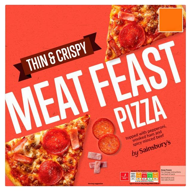 Sainsbury's Thin Meat Feast Pizza - gallery image 1