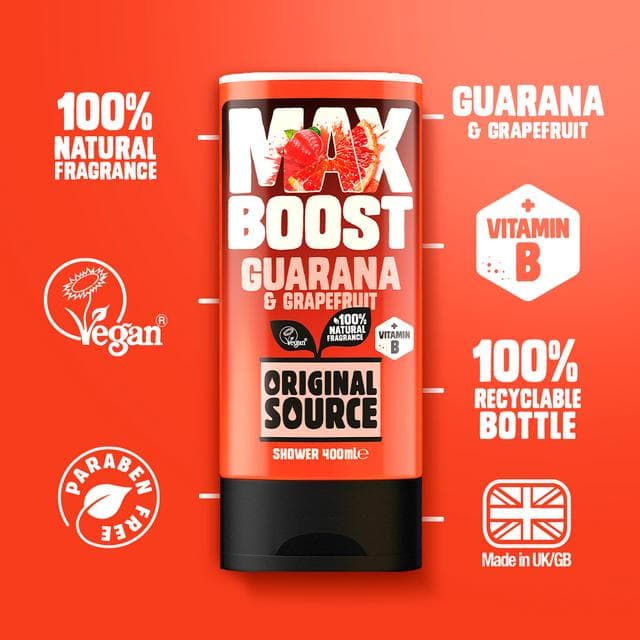 Original Source Max Boost 400ml Guarana & Grapefruit Shower Gel - gallery image 2