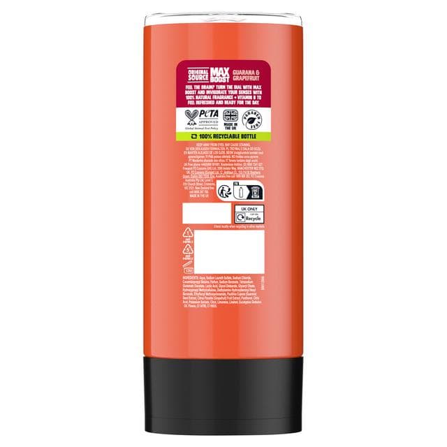 Original Source Max Boost 400ml Guarana & Grapefruit Shower Gel - gallery image 5