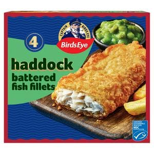 Birds Eye Battered Haddock Fillets x4 400g