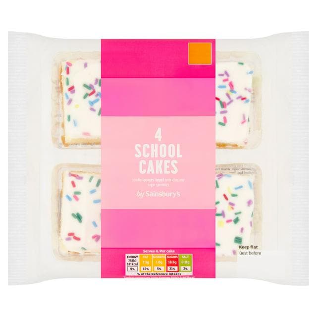 Sainsbury's School Cake x4 - gallery image 1