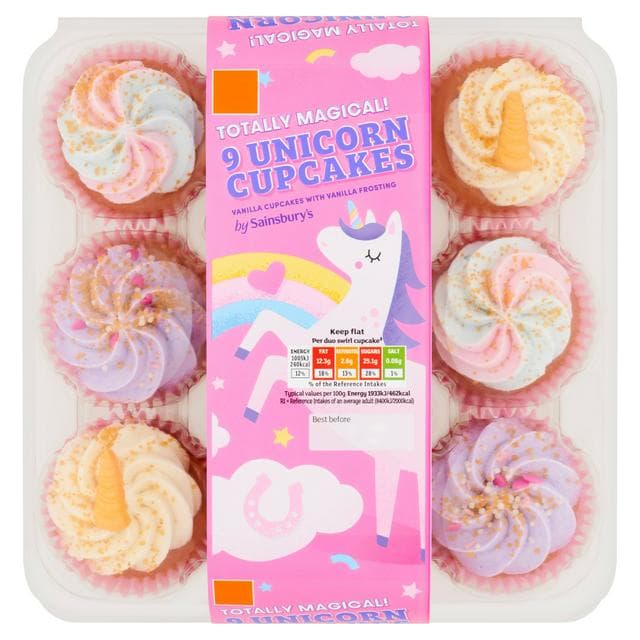 Sainsbury's Unicorn Cupcakes x9 - gallery image 1
