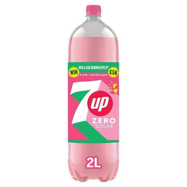 7UP Zero Sugar Pink Lemonade Bottle 2L - gallery image 1