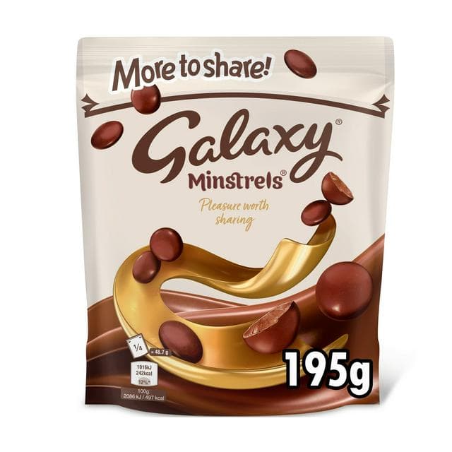 Galaxy Minstrels Milk Chocolate Buttons Sharing Pouch Bag 195g - gallery image 1