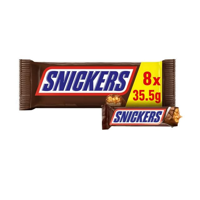 Snickers 8 x 34.5g Peanut Multipack Chocolate Bars - gallery image 1