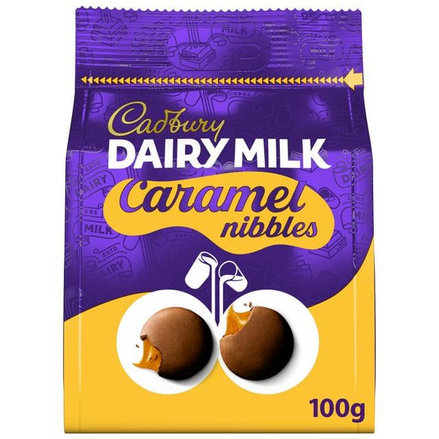 Cadbury Dairy Milk 100g Chocolate Caramel Nibbles Bag - gallery image 1