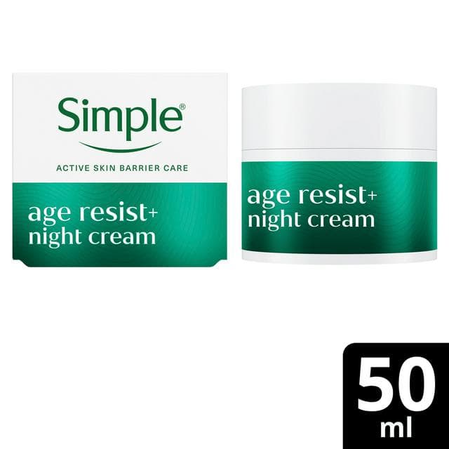 Simple Facial Moisturiser Age Resist+ Night 50ml - gallery image 1