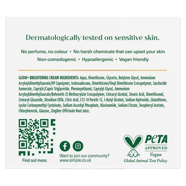 Simple Facial Moisturiser Glow+ 50ml - gallery image 2