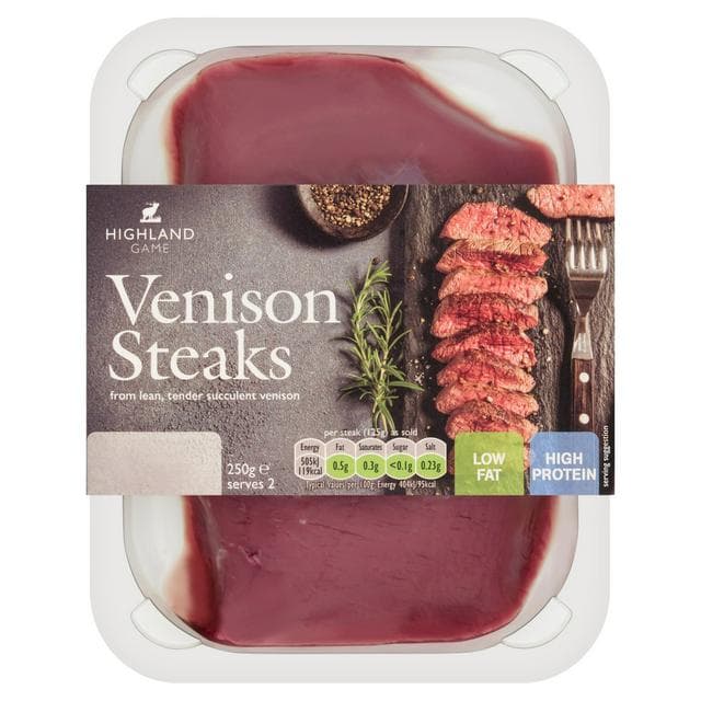 Highland Game Venison Steaks 250g - gallery image 1