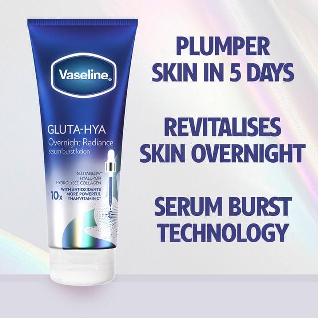 Vaseline Gluta Hya Overnight Radiance Serum Burst Body Lotion Moisturiser 200ml - gallery image 4