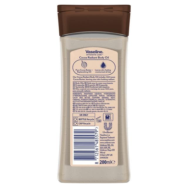 Vaseline Intensive Care Body Oil Cocoa Radiant 200ml - gallery image 6