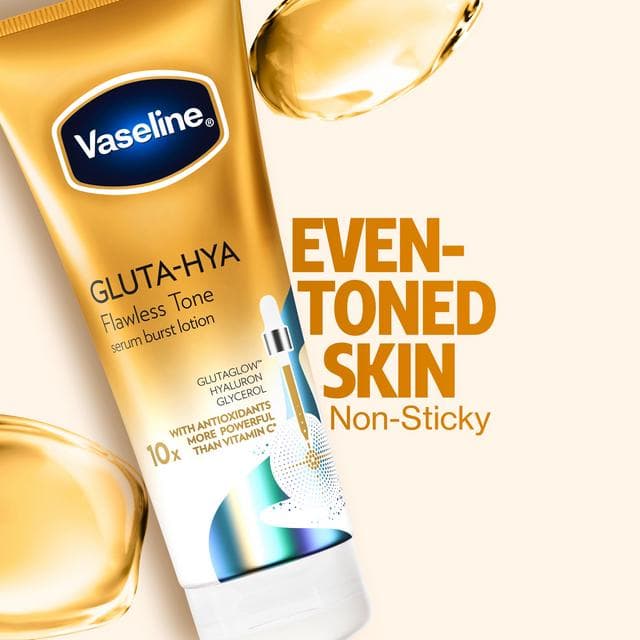 Vaseline Gluta Hya Flawless Tone Serum Burst Body Lotion Moisturiser 200ml - gallery image 2