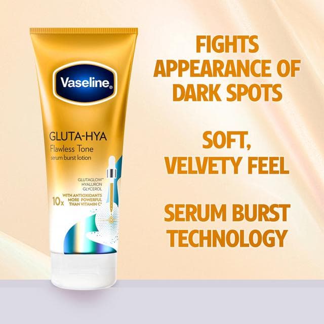 Vaseline Gluta Hya Flawless Tone Serum Burst Body Lotion Moisturiser 200ml - gallery image 4