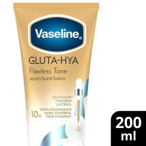 Vaseline Gluta Hya Flawless Tone Serum Burst Body Lotion Moisturiser 200ml