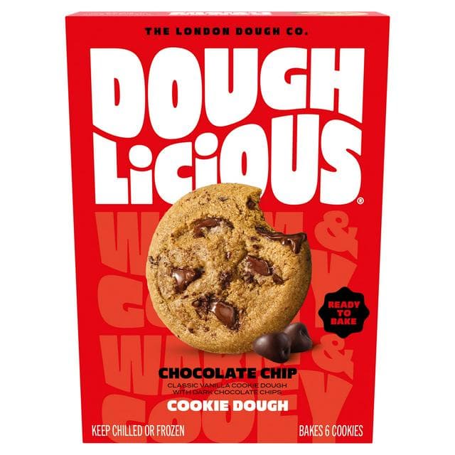 Doughlicious Chocolate Chip Ready to Bake Cookie Dough 6 x 34g - gallery image 1