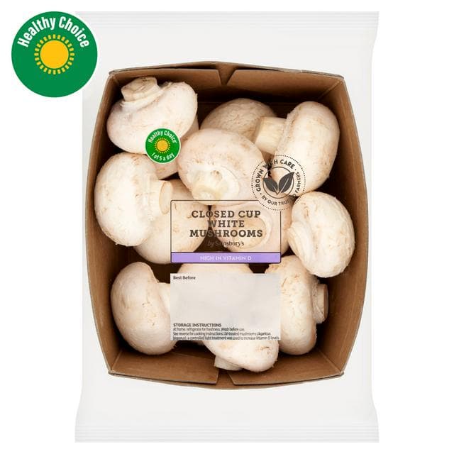 Sainsbury's Closed Cup Mushrooms Vitamin D 400g - gallery image 1