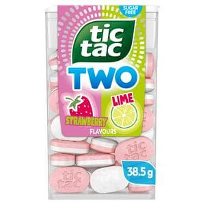 Tic Tac 38.5g Two Lime & Strawberry Flavour Sugar Free Sweets