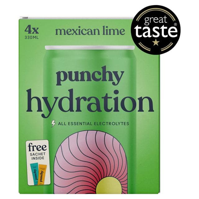 Punchy Hydration 4 x 330ml Mexican Lime Electrolyte Drinks - gallery image 1