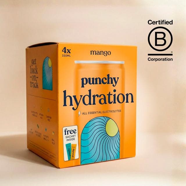 Punchy Hydration 4 x 330ml Mango Electrolyte Drinks - gallery image 4