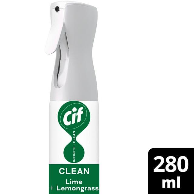 Cif Infinite Clean All in One Cleaner Spray Lime & Lemongrass 280ml - gallery image 1