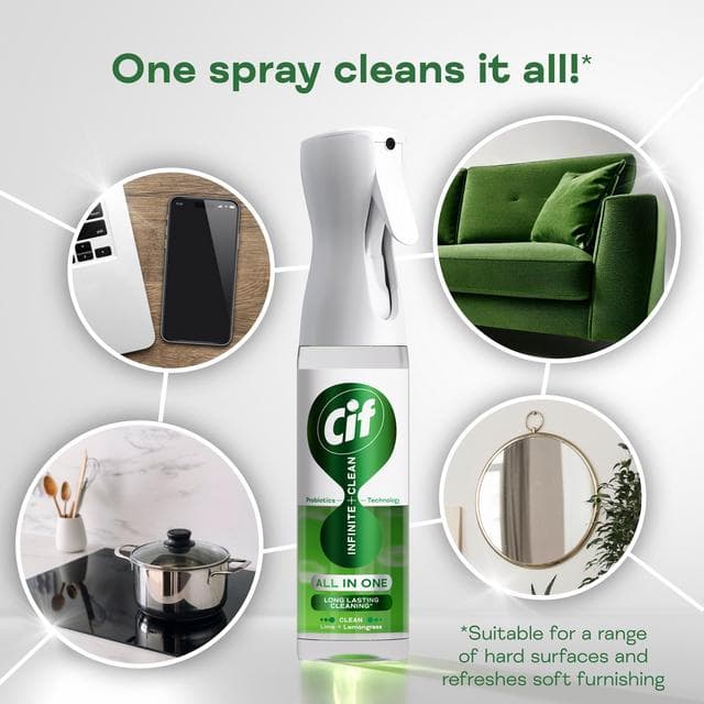 Cif Infinite Clean All in One Cleaner Spray Lime & Lemongrass 280ml - gallery image 2