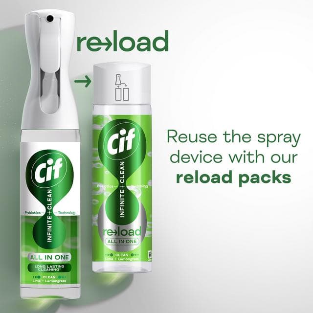 Cif Infinite Clean All in One Cleaner Spray Lime & Lemongrass 280ml - gallery image 3