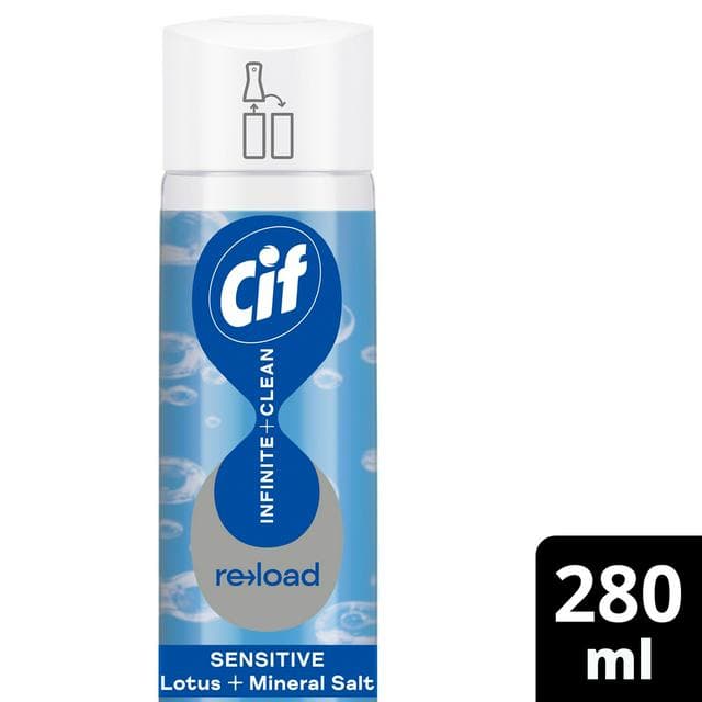 Cif Infinite Clean All in One Cleaner Reload Sensitive Lotus & Mineral Salt 280ml - gallery image 1