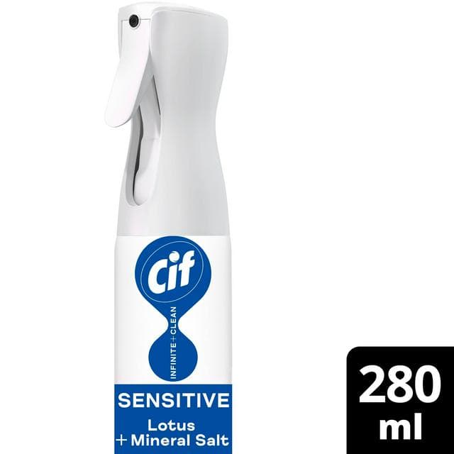 Cif Infinite Clean All in One Cleaner Spray Sensitive Lotus & Mineral Salt 280ml - gallery image 1