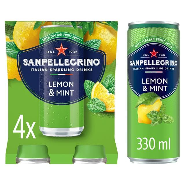 San Pellegrino Lemon & Mint 4 x 330ml - gallery image 1
