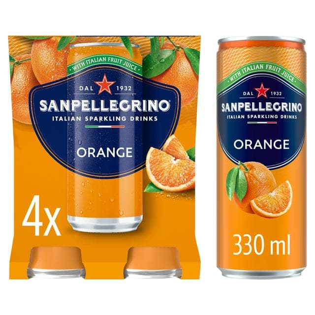 San Pellegrino Orange 4 x 330ml - gallery image 1