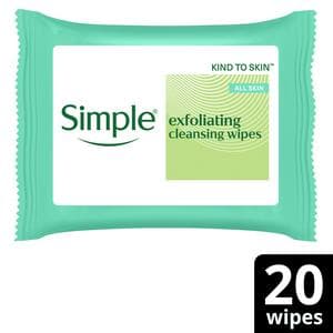 Simple Exfoliating Face Wipes Biodegradable x20