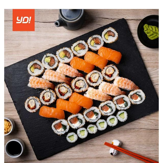YO! 36 Pieces Sushi Salmon & Prawn Deluxe Selection - gallery image 1