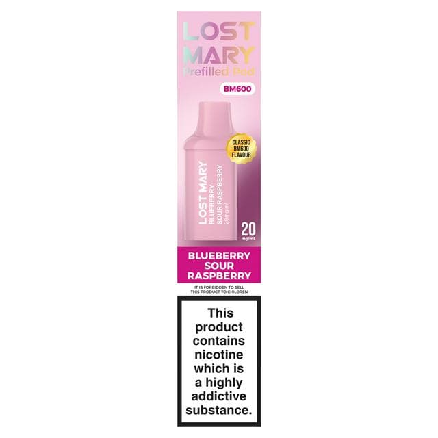 Lost Mary BM600 Blueberry Sour Raspberry Prefilled Pod 20mg/ml - gallery image 1