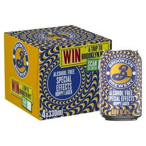 Brooklyn Special Effects Alcohol Free Lager Beer Cans 4 x 330ml