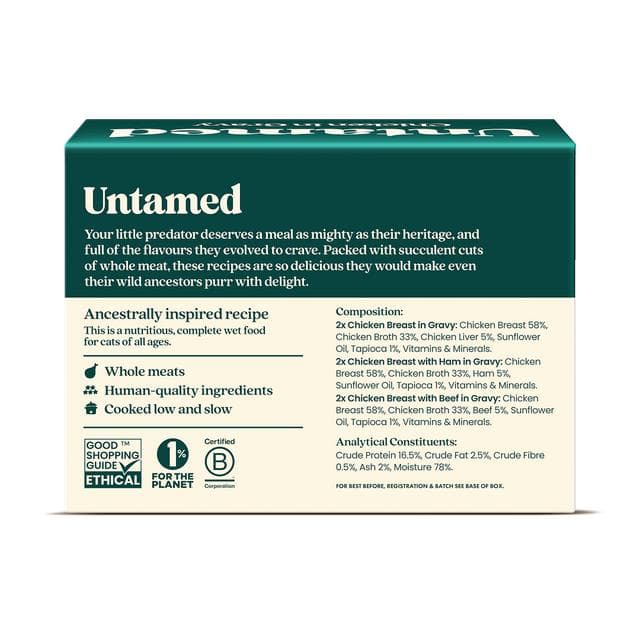 Untamed Wet Cat Food in Gravy Chicken Selection Box 6 x 75g - gallery image 5