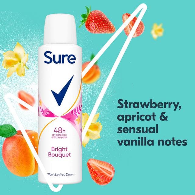 Sure Women Anti Perspirant Aerosol Bright Bouquet 150ml - gallery image 3