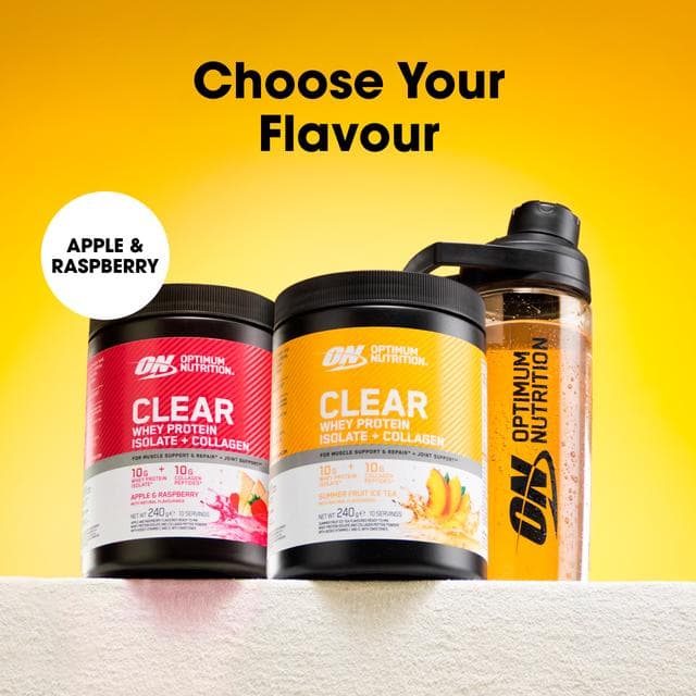 Optimum Nutrition Clear Whey Protein Isolate + Collagen Powder Summer Fruit Ice Tea 240g - gallery image 5