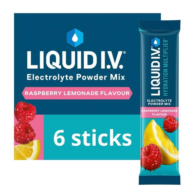 Liquid IV Hydration Multiplier Electrolyte Powder Mix Food Supplement Raspberry Lemonade Sachets x6 - gallery image 1