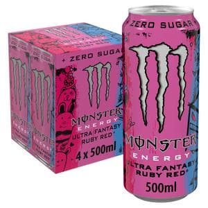 Monster Energy Drink Ultra Fantasy Ruby Red Zero Sugar 4 x 500ml