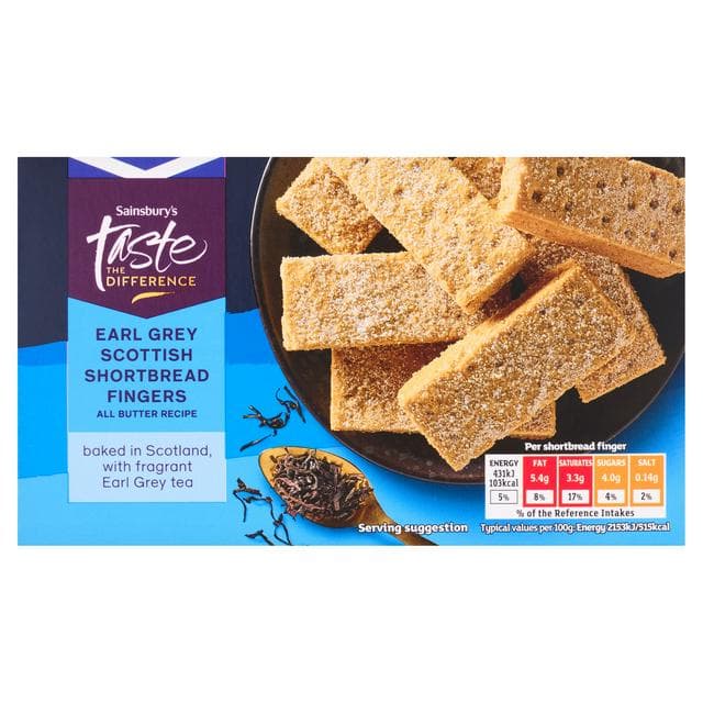 Sainsbury's Earl Grey Scottish Shortbread Fingers, Taste the Difference 160g - gallery image 1