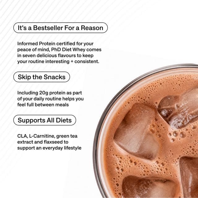 PhD Diet Whey Lean Protein Powder Flavour Caramelised Biscuit 1kg - gallery image 5