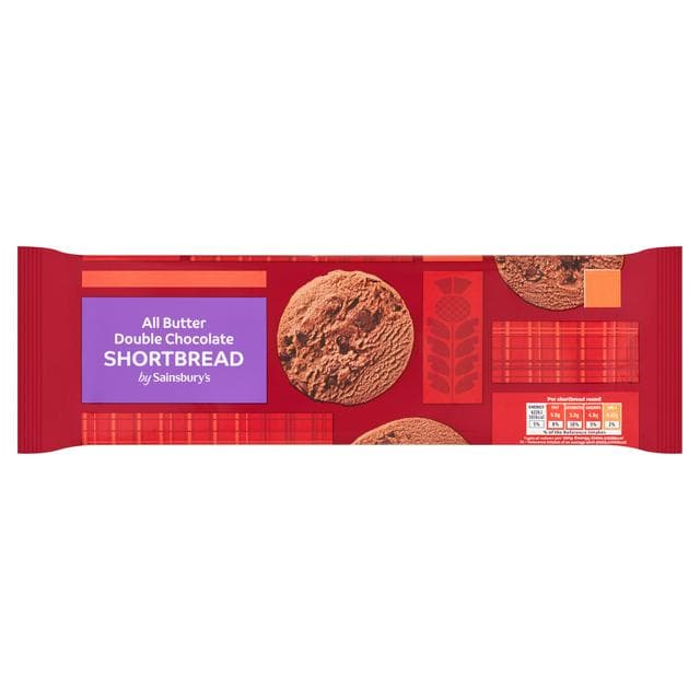 Sainsbury's All Butter Double Chocolate Shortbread 175g - gallery image 1