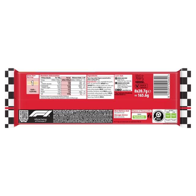 KitKat 2 Finger White Biscuit Bar Multipack 8 x 20.7g - gallery image 2