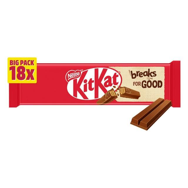 KitKat 2 Finger Milk Chocolate Biscuit Bar Multipack 18 x 20.7g - gallery image 1