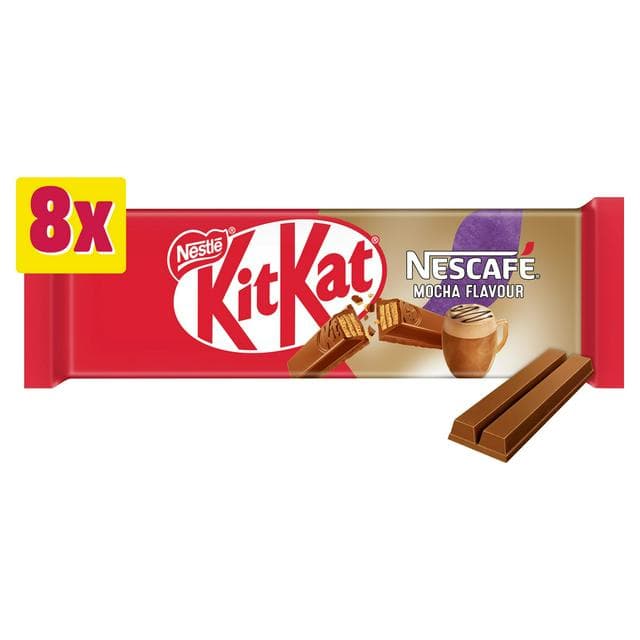 KitKat 2 Finger Mocha Flavour Chocolate Biscuit Bars Multipack 8 x 20.7g - gallery image 1