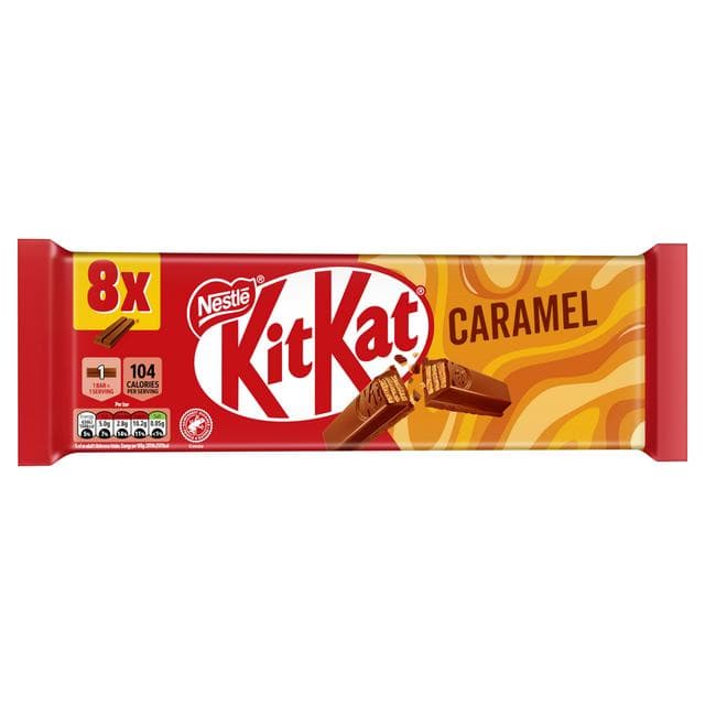 KitKat 2 Finger Caramel Chocolate Biscuit Bar Multipack 8 x 20.7g - gallery image 2
