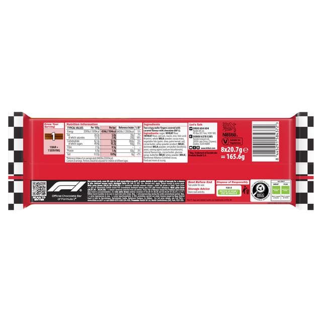KitKat 2 Finger Caramel Chocolate Biscuit Bar Multipack 8 x 20.7g - gallery image 3