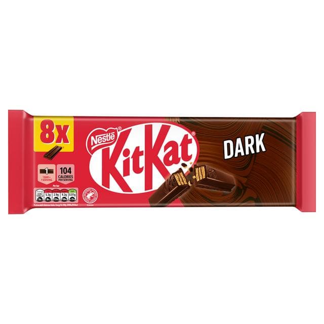 KitKat 2 Finger Dark Chocolate Biscuit Bar Multipack 8 x 20.7g - gallery image 2