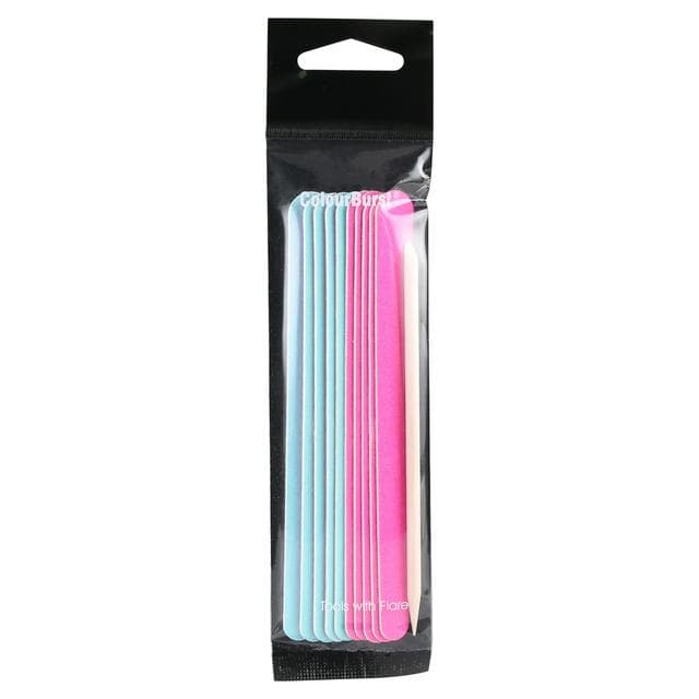 Colourburst Tools Disposable Emery Board & Cuticle Stick 10 x - gallery image 1