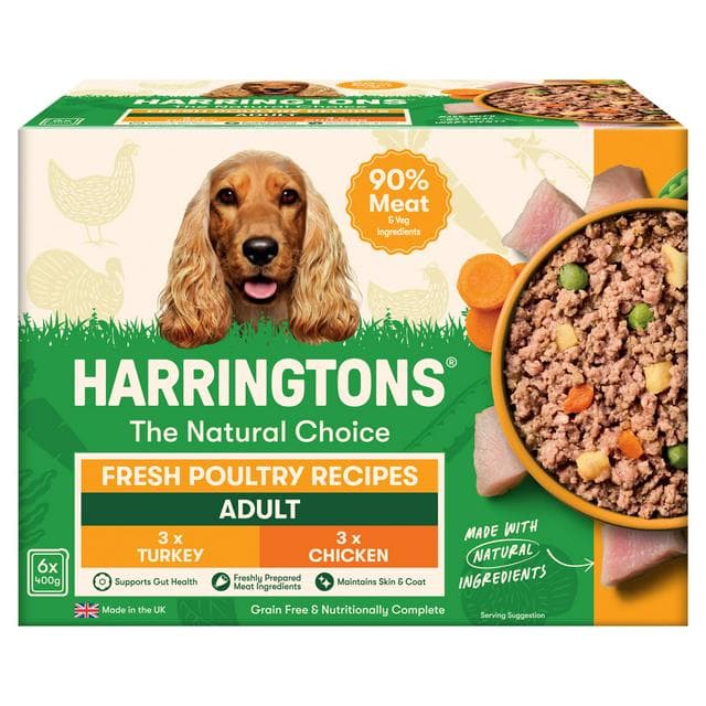Harringtons Fresh Poultry Recipes with Veg Adult Grain Free Dog Food 6 x 400g - gallery image 1